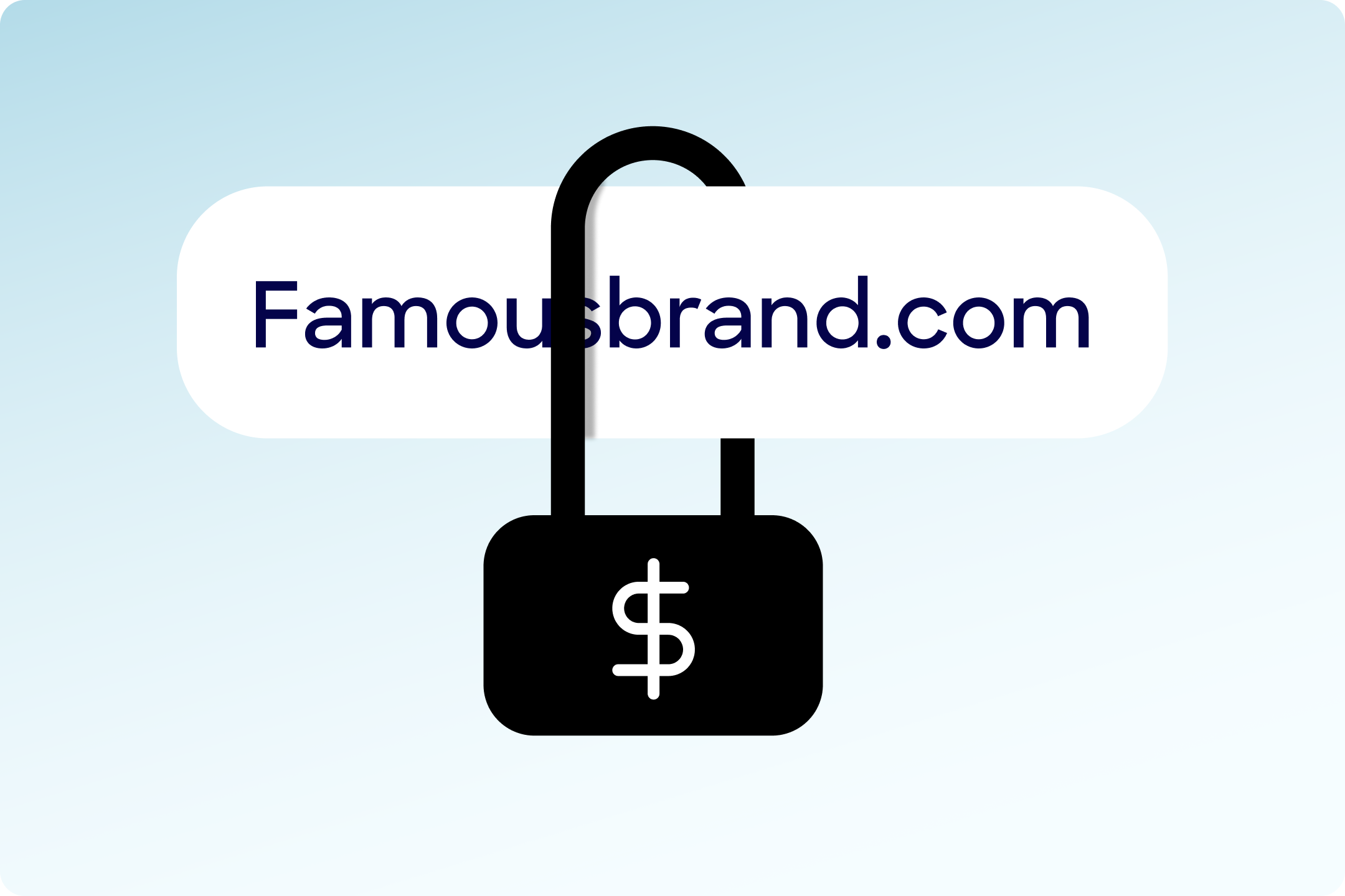 A lock around a pill identifying a famous brand's domain name.