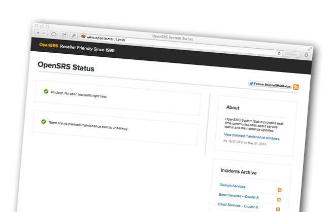 New OpenSRS Status site