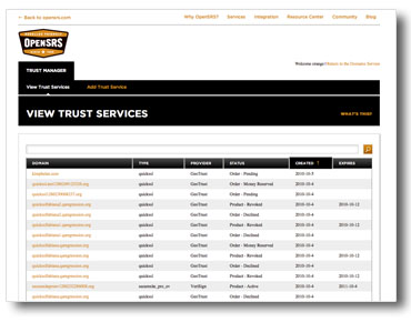 View trust services summary