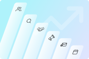 A bar graph with icons.