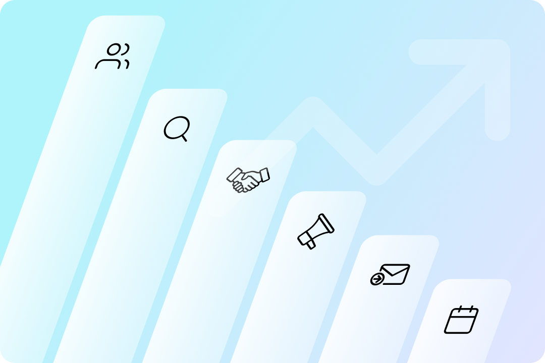 A bar graph with icons.