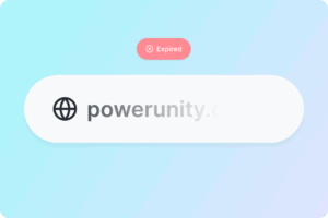A fading domain with an "expired" notice above.