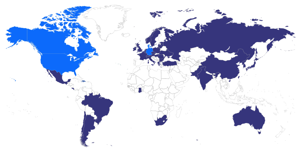 LEA request locations world map.